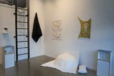 Work by Wynde Dyer, Tyler Mackie, and Anna Breininger.  (photo: Taylor Hanigosky)